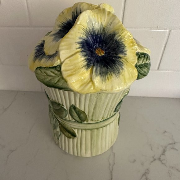 Ceramic Pansy Bouquet Box w/Lid - Picture 3 of 10